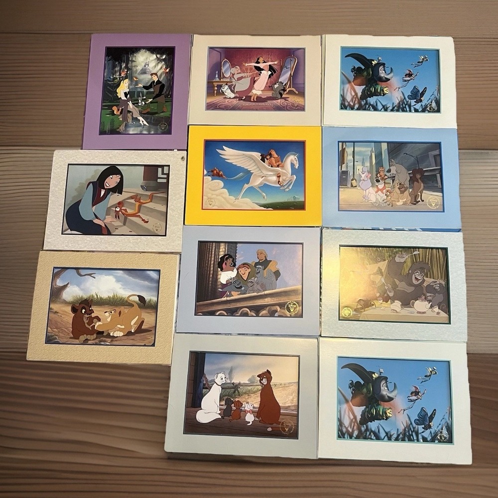 Authentic Disney Vintage Lithographs 1990s Animated - Disney Store [Lot of 11]
